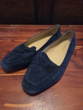 Talbots Women's Navy Suede Slip-On Loafers